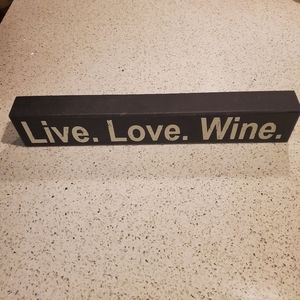 Sixtrees Live Love Wine Sign Home Decor Wall Art Black White Farmhouse Rustic